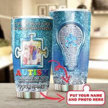 Load image into Gallery viewer, Autism Mug Customize Your Great grandparent Photo  I Wear Blue For My Great grandparent Mug Stainless Steel Tumbler 20 Oz Gift For Autism Awareness