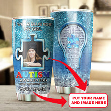 Load image into Gallery viewer, Autism Mug Customize Your Girl Photo  I Wear Blue For My Girl Mug Stainless Steel Tumbler 20 Oz Gift For Autism Awareness