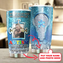 Load image into Gallery viewer, Autism Mug Customize Your Goduncle Photo  I Wear Blue For My Goduncle Mug Stainless Steel Tumbler 20 Oz Gift For Autism Awareness