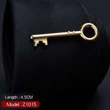 Load image into Gallery viewer, 1 Piece Feather Glasses Anchor Mustache Key Shape Silver Metal Tie Clip for Men