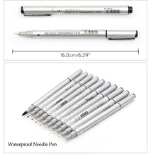Load image into Gallery viewer, 10 Tip Sizes Needle Drawing Micron Pen Waterproof Markers Pen For Art Supplies
