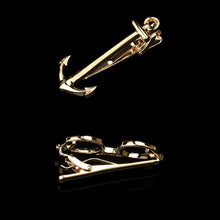 Load image into Gallery viewer, 1 Piece Feather Glasses Anchor Mustache Key Shape Silver Metal Tie Clip for Men