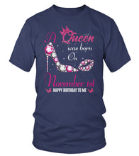 Load image into Gallery viewer, A queen was born on November 01st unisex t-shirt, women t-shirt, tank top, hoodie - Q01.DP23.C