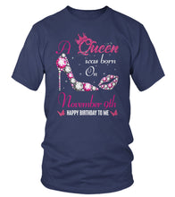 Load image into Gallery viewer, A queen was born on November 09th unisex t-shirt, women t-shirt, tank top, hoodie - Q01.DP23.C