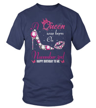 Load image into Gallery viewer, A queen was born on November 03rd unisex t-shirt, women t-shirt, tank top, hoodie - Q01.DP23.C