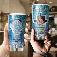 Load image into Gallery viewer, Autism Mug Customize Your Stepdaughters Photo  I Wear Blue For My Stepdaughters Mug Stainless Steel Tumbler 20 Oz Gift For Autism Awareness
