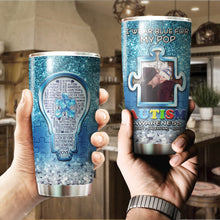 Load image into Gallery viewer, Autism Mug Customize Your Pop Photo  I Wear Blue For My Pop Mug Stainless Steel Tumbler 20 Oz Gift For Autism Awareness