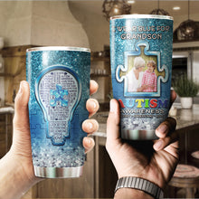 Load image into Gallery viewer, Autism Mug Customize Your Grandson Photo  I Wear Blue For My Grandson Mug Stainless Steel Tumbler 20 Oz Gift For Autism Awareness