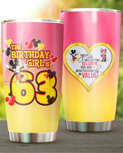 Load image into Gallery viewer, 63rd Birthday Steel Tumbler, 63rd Birthday Wooden Pattern 30 Oz Steel Mug, CUSTOMIZED ANY NAME Mickey Birthday Steel Mug, Birthday custom mug