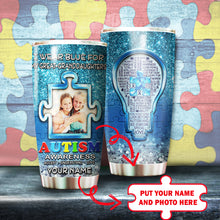 Load image into Gallery viewer, Autism Mug Customize Your Great Granddaughters Photo  I Wear Blue For My Great Granddaughters Mug Stainless Steel Tumbler 20 Oz Gift For Autism Awareness