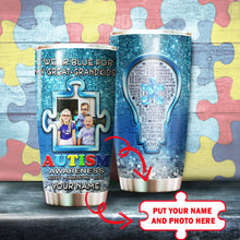 Load image into Gallery viewer, Autism Mug Customize Your Great Grandkids Photo  I Wear Blue For My Great Grandkids Mug Stainless Steel Tumbler 20 Oz Gift For Autism Awareness
