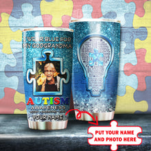 Load image into Gallery viewer, Autism Mug Customize Your Grandma Photo  I Wear Blue For My Grandma Mug Stainless Steel Tumbler 20 Oz Gift For Autism Awareness