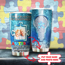 Load image into Gallery viewer, Autism Mug Customize Your Grandparent Photo  I Wear Blue For My Grandparent Mug Stainless Steel Tumbler 20 Oz Gift For Autism Awareness