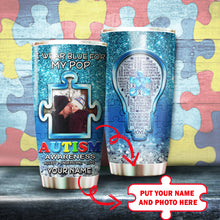 Load image into Gallery viewer, Autism Mug Customize Your Pop Photo  I Wear Blue For My Pop Mug Stainless Steel Tumbler 20 Oz Gift For Autism Awareness