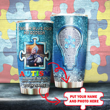 Load image into Gallery viewer, Autism Mug Customize Your God Son Photo  I Wear Blue For My God Son Mug Stainless Steel Tumbler 20 Oz Gift For Autism Awareness
