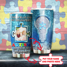 Load image into Gallery viewer, Autism Mug Customize Your Daughters Photo  I Wear Blue For My Daughters Mug Stainless Steel Tumbler 20 Oz Gift For Autism Awareness