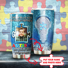 Load image into Gallery viewer, Autism Mug Customize Your Great Nephew Photo  I Wear Blue For My Great Nephew Mug Stainless Steel Tumbler 20 Oz Gift For Autism Awareness