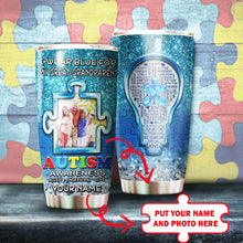 Load image into Gallery viewer, Autism Mug Customize Your Great grandparent Photo  I Wear Blue For My Great grandparent Mug Stainless Steel Tumbler 20 Oz Gift For Autism Awareness