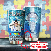 Load image into Gallery viewer, Autism Mug Customize Your Great Uncle Photo  I Wear Blue For My Great Uncle Mug Stainless Steel Tumbler 20 Oz Gift For Autism Awareness