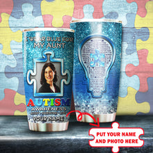 Load image into Gallery viewer, Autism Mug Customize Your Aunt Photo  I Wear Blue For My Aunt Mug Stainless Steel Tumbler 20 Oz Gift For Autism Awareness