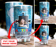 Load image into Gallery viewer, Autism Mug Customize Your Girl Photo  I Wear Blue For My Girl Mug Stainless Steel Tumbler 20 Oz Gift For Autism Awareness