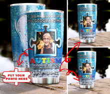 Load image into Gallery viewer, Autism Mug Customize Your Grandma Photo  I Wear Blue For My Grandma Mug Stainless Steel Tumbler 20 Oz Gift For Autism Awareness