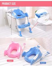 Load image into Gallery viewer, 2 Colors Baby Potty Training Seat Children's Potty Baby Toilet Seat With Adjustable Ladder Infant Toilet Training Folding Seat