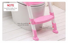 Load image into Gallery viewer, 2 Colors Baby Potty Training Seat Children's Potty Baby Toilet Seat With Adjustable Ladder Infant Toilet Training Folding Seat