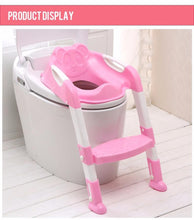 Load image into Gallery viewer, 2 Colors Baby Potty Training Seat Children's Potty Baby Toilet Seat With Adjustable Ladder Infant Toilet Training Folding Seat