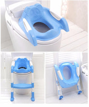 Load image into Gallery viewer, 2 Colors Baby Potty Training Seat Children's Potty Baby Toilet Seat With Adjustable Ladder Infant Toilet Training Folding Seat