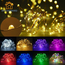 Load image into Gallery viewer, 10M 100 LED 3AA Battery Operated Copper Wire Colorful Tiny String Fairy Light for Holiday Wedding Party Decoration