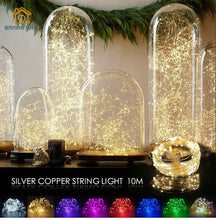 Load image into Gallery viewer, 10M 100 LED 3AA Battery Operated Copper Wire Colorful Tiny String Fairy Light for Holiday Wedding Party Decoration