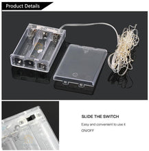 Load image into Gallery viewer, 10M 100 LED 3AA Battery Operated Copper Wire Colorful Tiny String Fairy Light for Holiday Wedding Party Decoration
