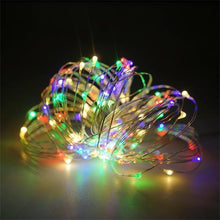 Load image into Gallery viewer, 10M 100 LED 3AA Battery Operated Copper Wire Colorful Tiny String Fairy Light for Holiday Wedding Party Decoration