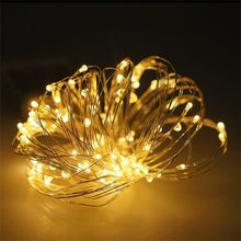 Load image into Gallery viewer, 10M 100 LED 3AA Battery Operated Copper Wire Colorful Tiny String Fairy Light for Holiday Wedding Party Decoration