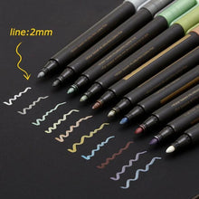 Load image into Gallery viewer, 10 Colors Lot Metallic Marker Pen Soft Brush Pen For Stationery School Supplies
