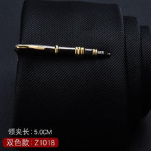 Load image into Gallery viewer, 1 Piece Feather Glasses Anchor Mustache Key Shape Silver Metal Tie Clip for Men