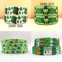 Load image into Gallery viewer, 1"(25mm) st patricks day high quality printed polyester ribbon 10 yards,DIY handmade materials,wedding gift wrap,10Yc358