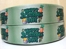 Load image into Gallery viewer, 1"(25mm) st patricks day high quality printed polyester ribbon 10 yards,DIY handmade materials,wedding gift wrap,10Yc358