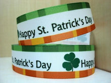 Load image into Gallery viewer, 1"(25mm) st patricks day high quality printed polyester ribbon 10 yards,DIY handmade materials,wedding gift wrap,10Yc358
