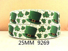 Load image into Gallery viewer, 1"(25mm) st patricks day high quality printed polyester ribbon 10 yards,DIY handmade materials,wedding gift wrap,10Yc358