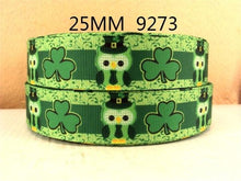 Load image into Gallery viewer, 1"(25mm) st patricks day high quality printed polyester ribbon 10 yards,DIY handmade materials,wedding gift wrap,10Yc358