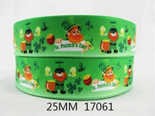 Load image into Gallery viewer, 1"(25mm) st patricks day high quality printed polyester ribbon 10 yards,DIY handmade materials,wedding gift wrap,10Yc358