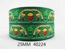 Load image into Gallery viewer, 1"(25mm) st patricks day high quality printed polyester ribbon 10 yards,DIY handmade materials,wedding gift wrap,10Yc358