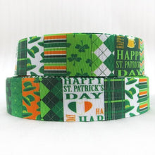 Load image into Gallery viewer, 1"(25mm) st patricks day high quality printed polyester ribbon 10 yards,DIY handmade materials,wedding gift wrap,10Yc358