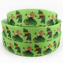 Load image into Gallery viewer, 1"(25mm) st patricks day high quality printed polyester ribbon 10 yards,DIY handmade materials,wedding gift wrap,10Yc358