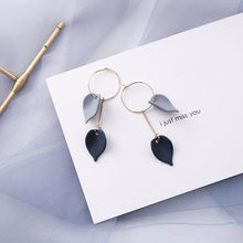 Load image into Gallery viewer, AOMU Korean Summer Blue Geometric Acrylic Irregular Hollow Circle Square Drop Earrings for Women Metal Bump Party Beach Jewelry
